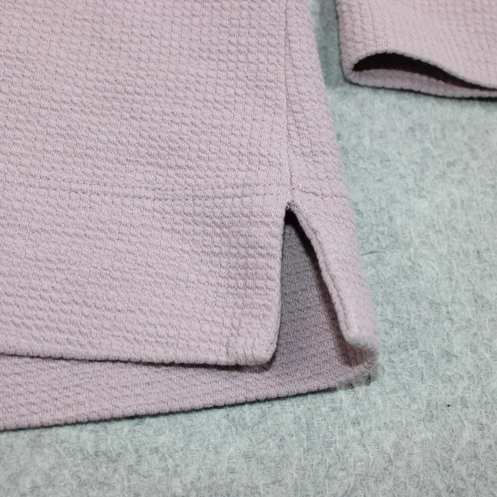Eileen Fisher Hoodie Jogger Pants Set Women Large Purple Waffle Knit Loungewear